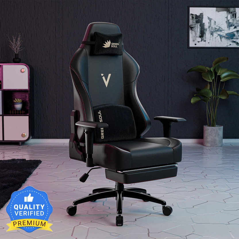 GREEN SOUL Vision Pro |WFH|Memory Foam|4D Armrest Gaming Chair Gaming Chair(Black)