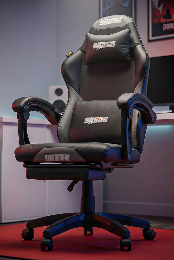 Drogo Aura Premium Ergonomic Gaming Chair|MultiFunctional Computer Chair with Footrest Gaming Chair(Black, Grey)