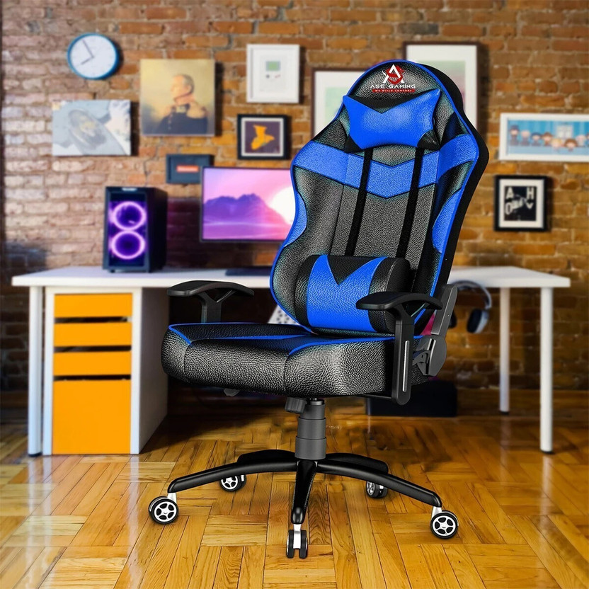 ASE Gaming Infinity Series Ergonomic Gaming Chair with Head & Lumbar Pillow Gaming Chair(Blue, Black)