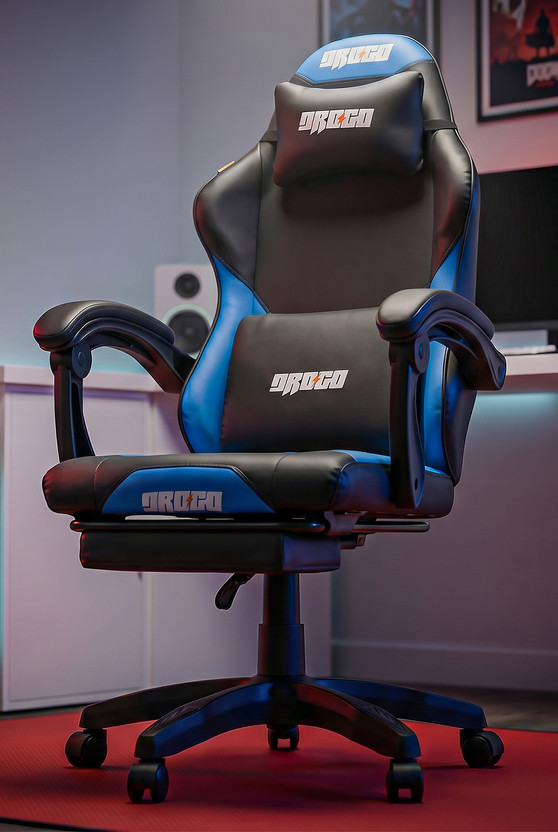Drogo Aura Premium Ergonomic Gaming Chair|MultiFunctional Computer Chair with Footrest Gaming Chair(Black, Blue)