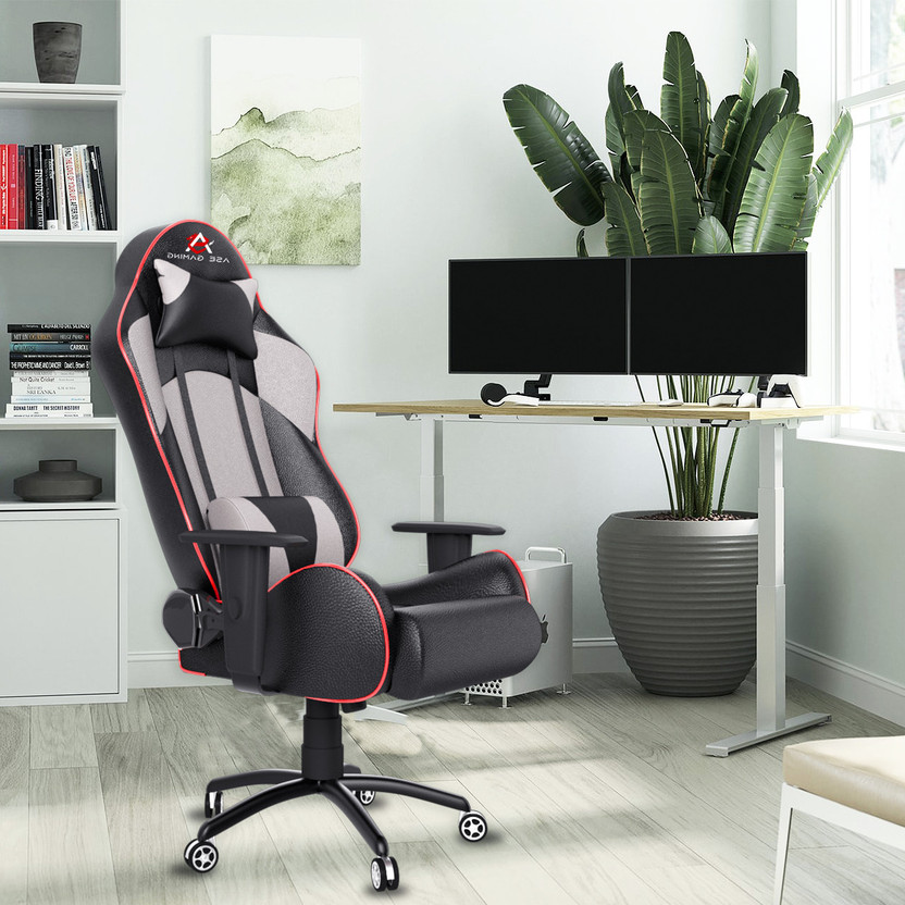 ASE Gaming 14 Gold Series Ergonomic Gaming Chair with Head & Lumbar Pillow Gaming Chair(Grey)
