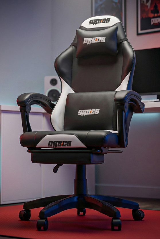 Drogo Aura Premium Ergonomic Gaming Chair|MultiFunctional Computer Chair with Footrest Gaming Chair(Black, White)
