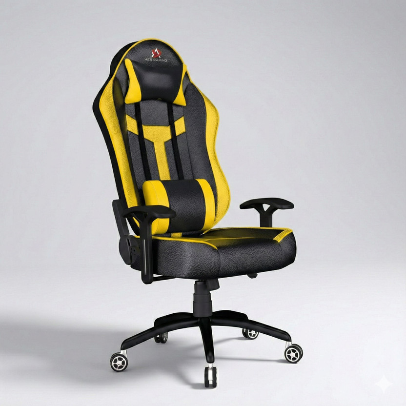 ASE Gaming Ranger Series Gaming Chair with 180 Degree Reclining And Black Metal Base Gaming Chair(Yellow, Black)