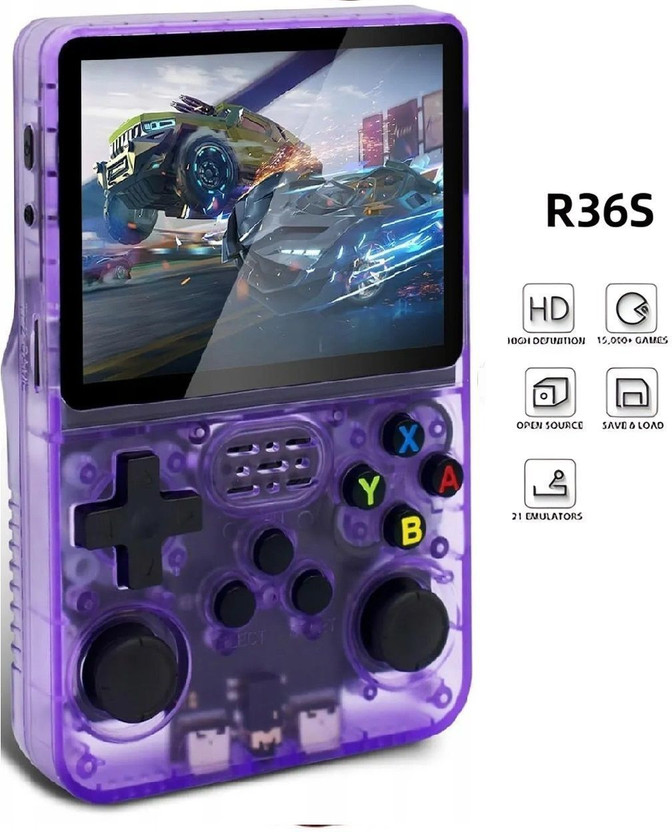 HG WORLD R36S Retro Game Box Classic Video Games Portable Handheld Pocket Console, Revisit Childhood, Retro Old Video Game (Best Gift & Fun) for All Ages 64 GB with Hand Video Game(Purple, Loved by Fans of Game Pad Playstation PS5,PS4,PS3,PS2,PS1, Xbox,Nintendo Switch)