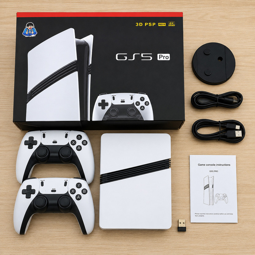 StyleNeste GS5 Pro Retro Gaming Console 64 GB with with 40000 Games like GTA, Tekken, 53 Simulators for PSP, god of war, tekken(Black and white)