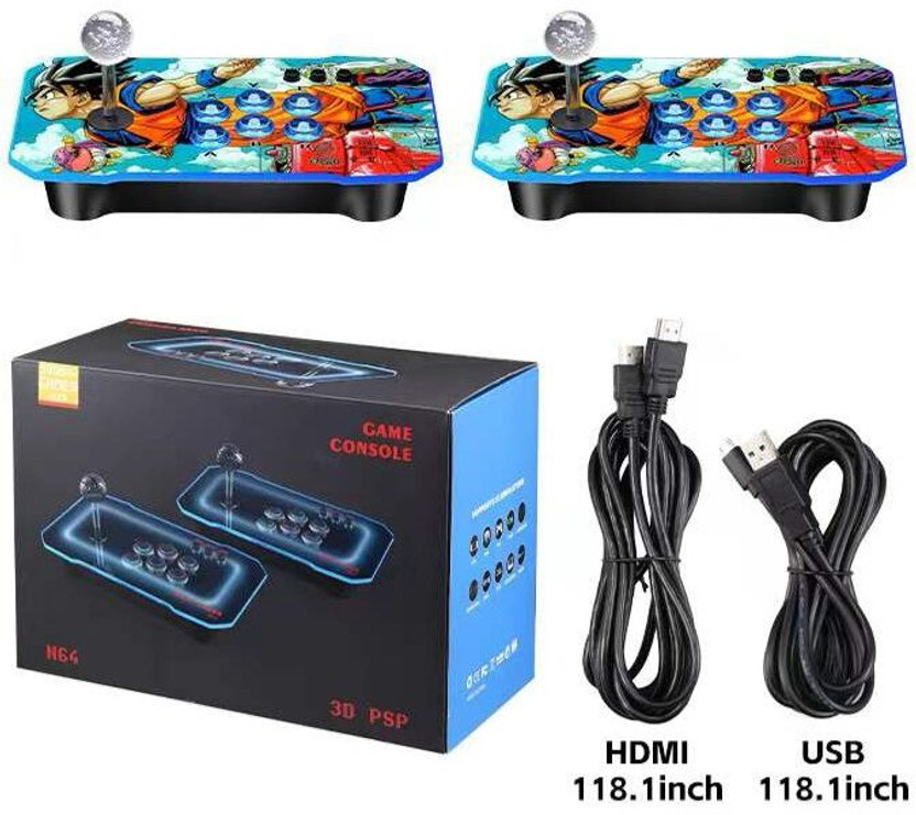 Playtastic M23 Retro Game Console with 30000+ pre installed Games 64 GB with Two Wireless Controllers for PS-1/CPS/FC/GBA Arcade Gaming(Black)