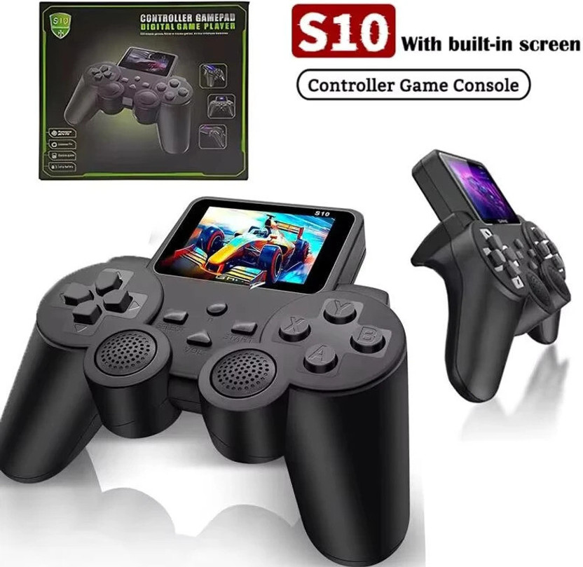 HG WORLD Retro S10 Gamepad gaming console forPortableStyle Pocket GameBox Handheld Gaming 3.5TFT Screen Rechargeable Battery handheld console Hand video game for tv 128MB GB with 520+Preinstall video game handheld,Best Gift All Ages Mario Game,Mortal Kombat(Black, Mini Video Game for Kids & Modern G