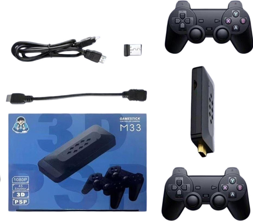 PTCMart TV M33 Output Support 45 emulators, 30k + Games 2.4G 4K 3D Wireless Game Stick 30k+Games GB with Action, Adventure, Fighting, Racing(Multicolor)