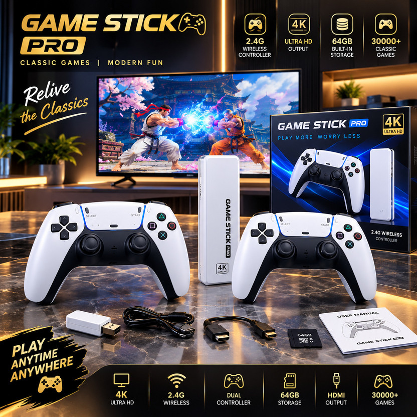 WEARME WEARME M15 Game Hub Action Games 64 GB with Built-in Retro Games, Arcade Games, Action Games, Sports Games, Racing Games, Puzzle Games(white and black, 2 Wireless Controllers) - Flipkart Deal