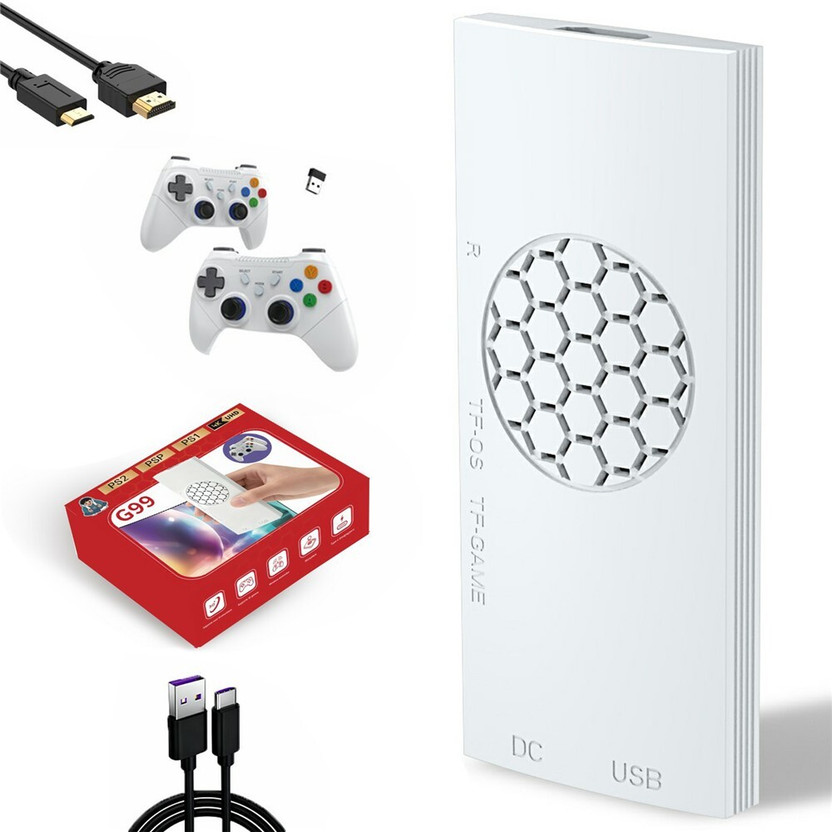 Confiavel G99 Retro Game Console 128 GB with GTA San Andreas, 52 Emulators, 30,000+ Games Like God Of War ,Tekken, SmackDown(White)