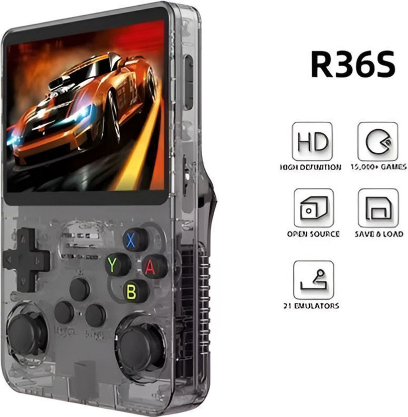 HG WORLD R36S Retro Portable Handheld Pocket Console,3.5" Screen NA GB with Super Contra & 15K+ Classic Video Games(Crystal Black, Loved by Fans of Game Pad Playstation PS5,PS4,PS3,PS2,PS1,Switch)
