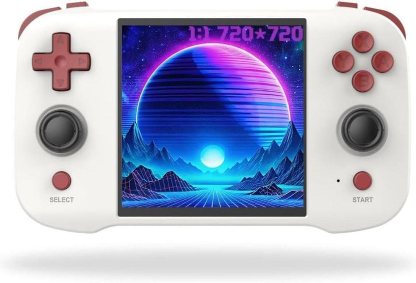 Playtastic R46s Retro Handheld Game Console 64 GB with Linux System 4.0 Inch IPS Screen, RK3566 Portable(White)