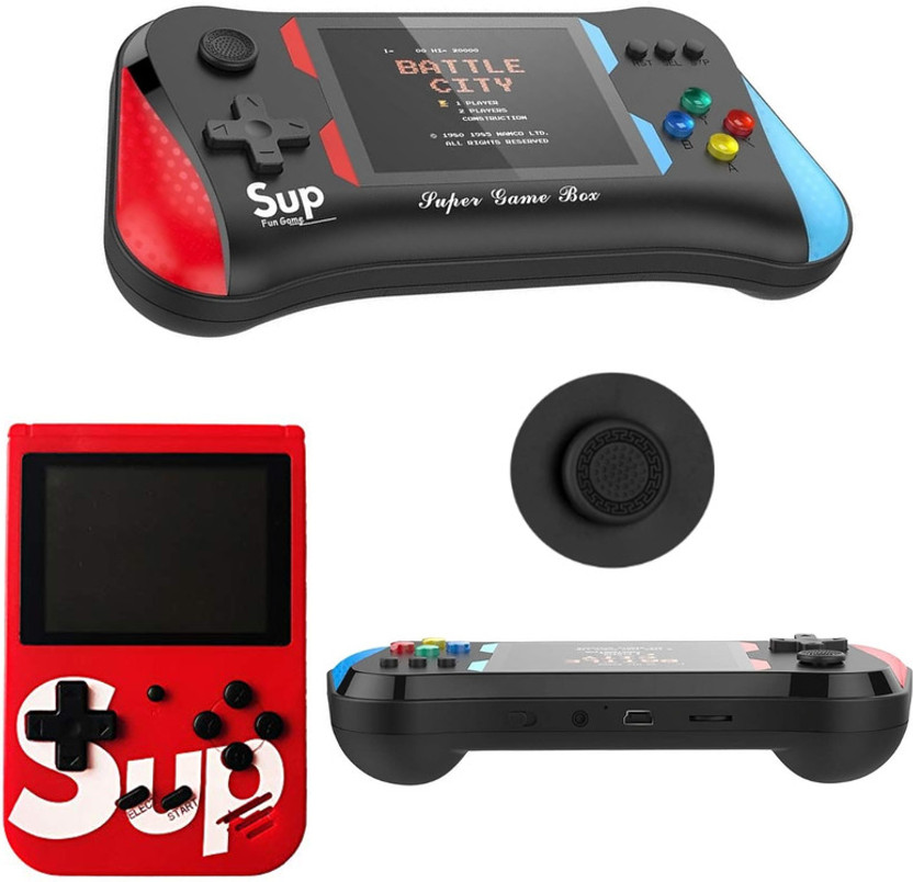 DRUMSTONE 500 Classic Games Handheld Console 3.5" Screen & SUP 400-in-1 Portable Box with puzzles, sports(Black)