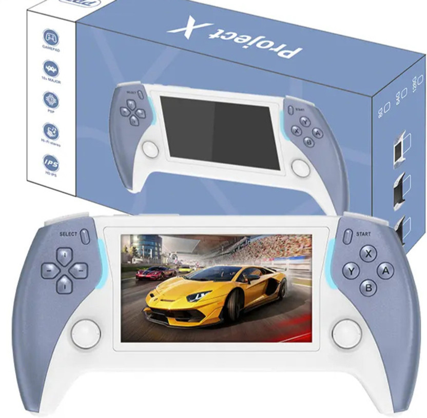 Playtastic Protect X Pro Handheld Retro Game Console Linux System 64 GB with 20+ Emulator 64G TF Card, 15000+ game, Portable Retro Game Console(Multicolor, No)