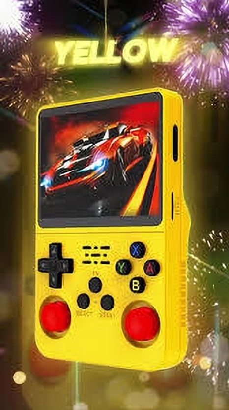 EXtreme R36S Retro15K+ Classic Video Games Portable Handheld Pocket Console,3.5" Screen 64 GB with Yes(Yellow, NO)