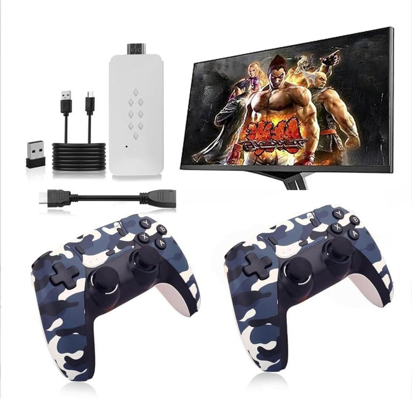 Confiavel M22 Special Edition Retro Game Stick - 52 Emulators, 30,000+ Games 64 GB with GTA Vice City, 53 Emulators, 25,000+ Games Like God Of War ,Tekken, SmackDown(White, No)