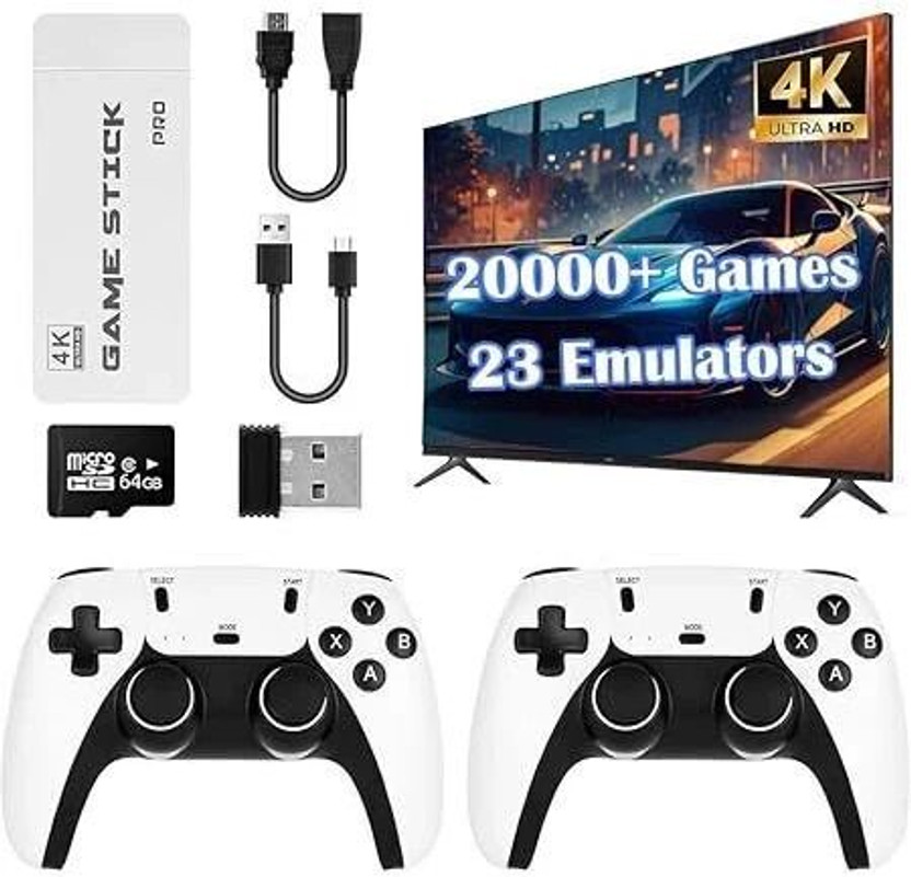 SSR 2.4G GAME CONSOLE 64 GB with 20000 PLUS(White)