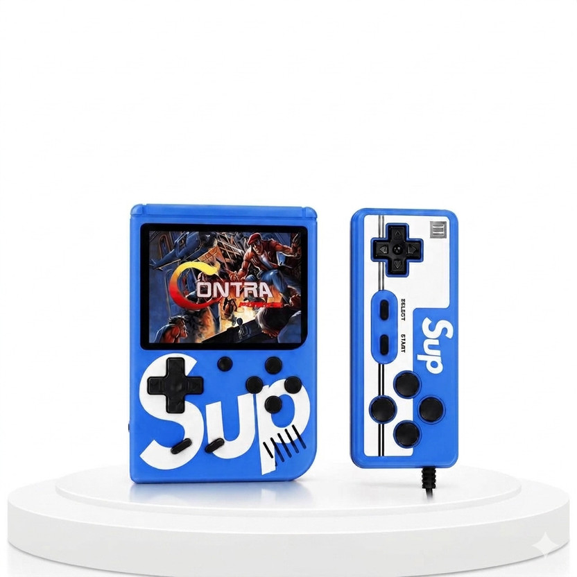 HG WORLD Sup R35X 2 Player Retro 400+ Classic Video Games Portable Gaming Console 128 MB with 3.5" Screen, Contra, Turtles, Tank, Bomber Man, Aladdin, Etc(Blue, game stick console 4k,PS3 ,PS4,Nintendo Switch,PVP,PS1,PSP for videogame hand tv)