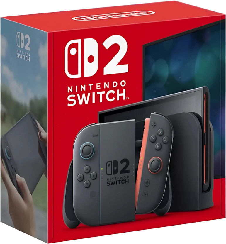 NINTENDO Switch 2 Gaming Console| The Ultimate 3-in-1 Gaming Powerhouse| Next Version | Play: TV, Tabletop or Handheld With 4K HDR| Built-in GameChat & Video Chat 256 GB with Joy-Con 2 with Magnetic Snap, Smart & Super Portable, Best Value for Gamers(Black, Race Anytime, Anywhere!)