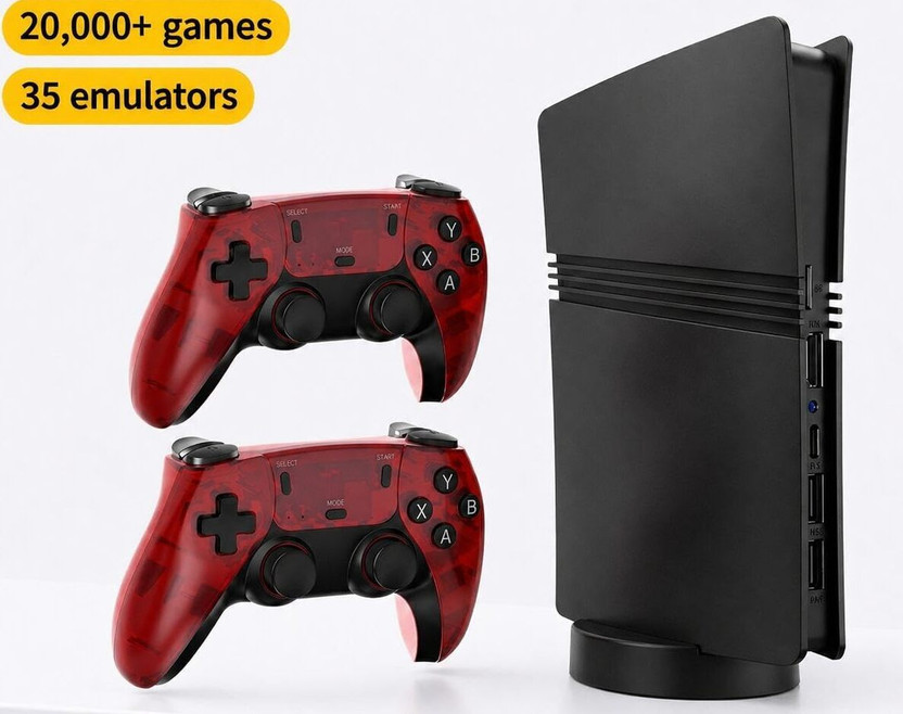 Confiavel GS5 Pro Ultra Retro Game Console 64 GB with GTA San Andreas, 52 Emulators, 30,000+ Games Like God Of War ,Tekken, SmackDown(Red)