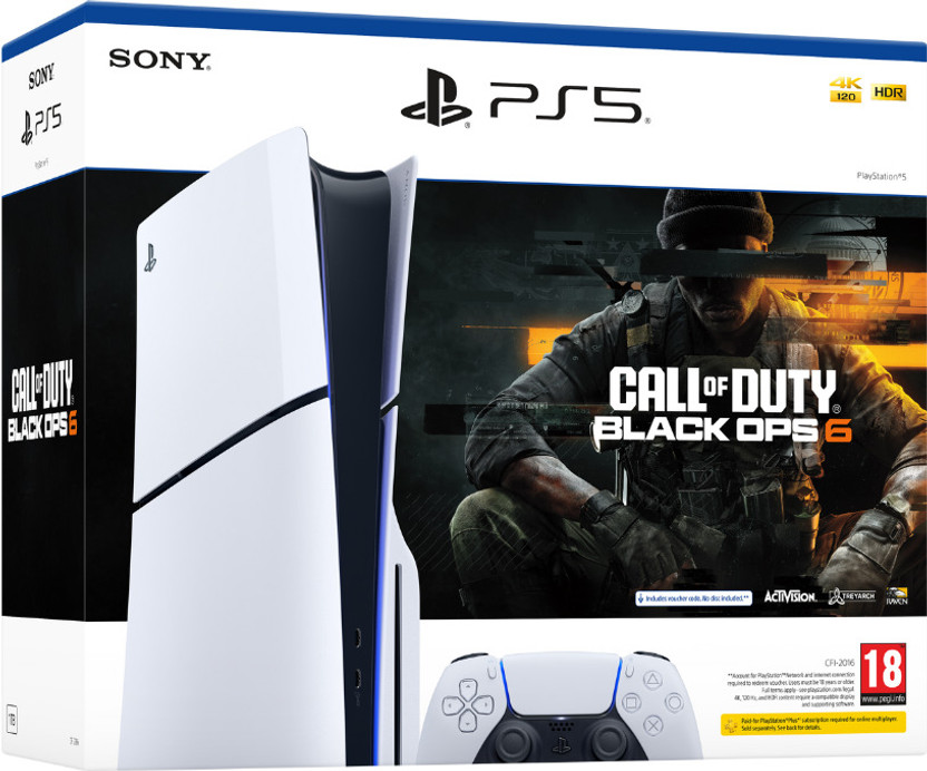 SONY PS5 Console Disc (Slim) CFI-2008A01 1 TB with Call of Duty Black OPS6(White, Black)