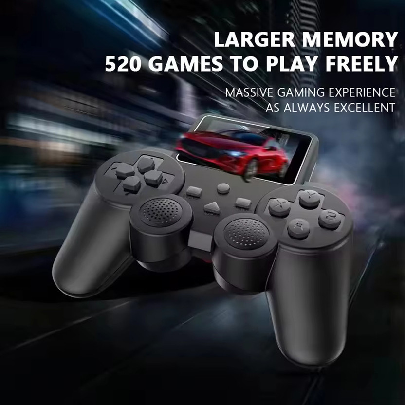 WRADER Multi Player Support 520 Classic Games Video Game with Contra Game, Super Mario Game, Angry Bird, Adventure Battle(Black)