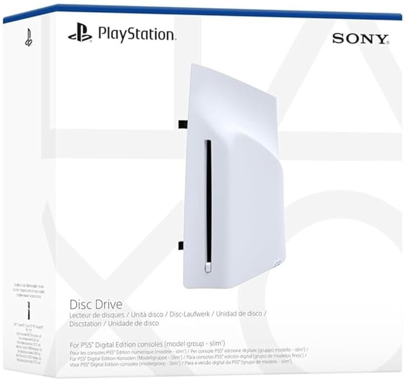Playstation Sony PS5 Disk Drive Ultra HD Blu-ray| Essential ps5 accessories for ps5 Digital ( Slim & Pro ) Models | Instantly Play PS4 & PS5 Game Discs NA GB with Plug & Play Magic | Built-in 4K Blu-ray Movie Support(White)