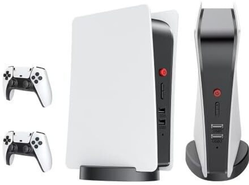 Playtastic M5 Video Game Console 4k Retro Game tv Box 64 GB with 15000+ Free Games, Two Wireless Controllers for PS-1/CPS/FC/GBA Arcade Gaming(Black)