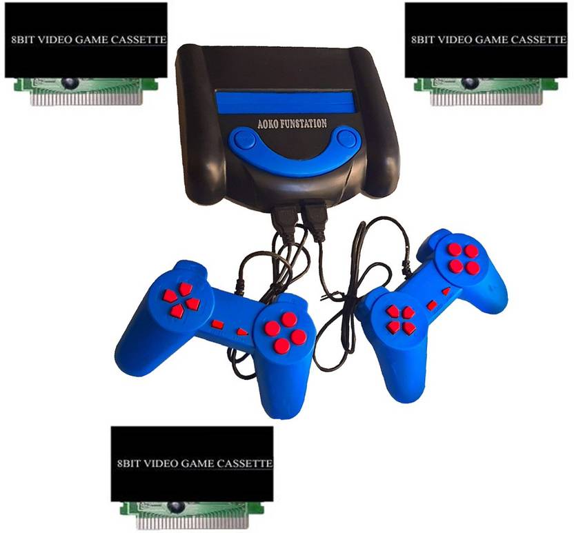 PTCMart fun station 8bit TV video game console extra 3 cassettes