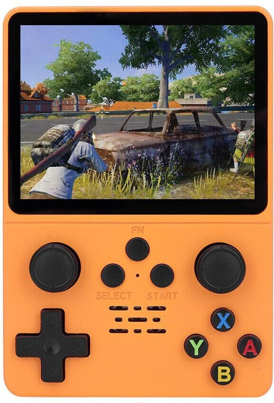 Confiavel R35S Retro Gaming Console Mini Handheld Gameboy Built in with 15000+ Retro 64 GB with Yes(Orange)