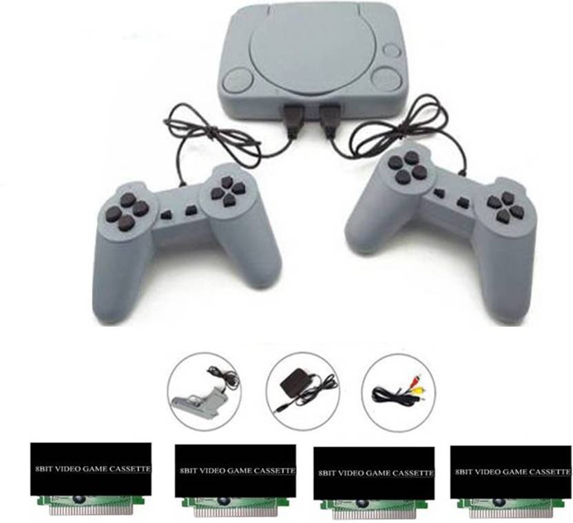 PTCMart 8bit 4 cassettes with TV Classic video game console & inbuilt