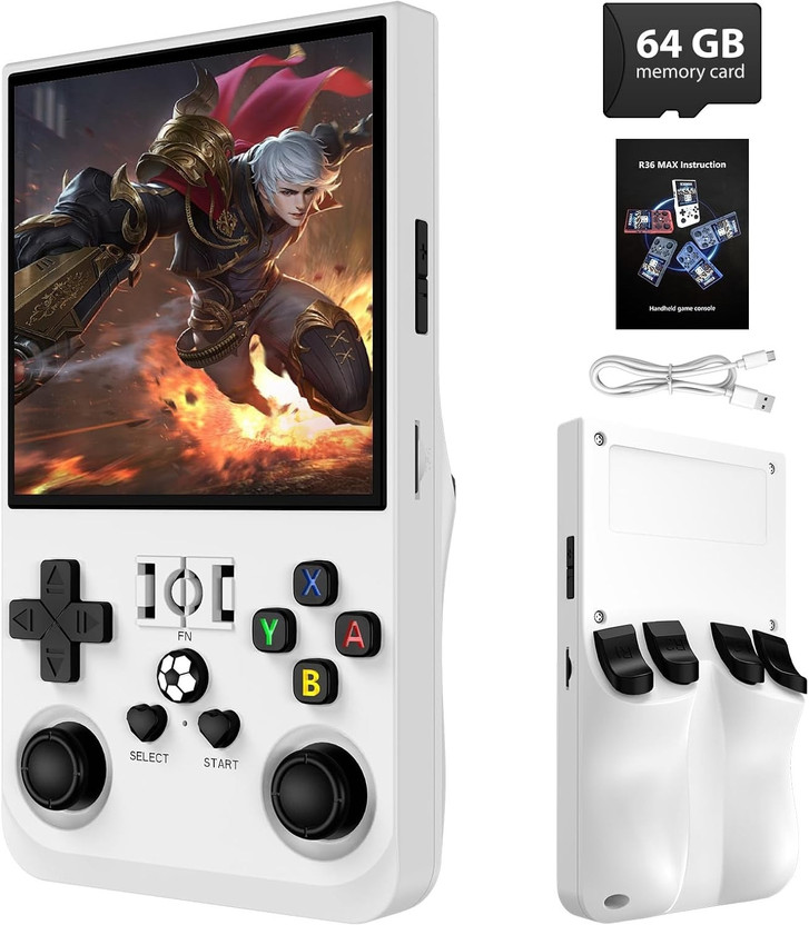 PlayStation HG WORLD Retro Game R36MAX gaming console for Portable Style Pocket GameBox Handheld Game 4.0 IPS Screen Rechargeable Battery Hand Video Game 64 GB with 20+Emulators, 15000+GTA Vice City, CTR, Mini Video Game for Kids, Best Gift For All Ages(White, Loved by fans of Game Stick,PlayStation Mini PS5,PS - Flipkart Deal