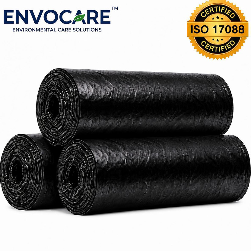 Envocare Black Garbage Bag Rolls Medium 20 L Garbage Bag  Pack Of 90(90Bag )