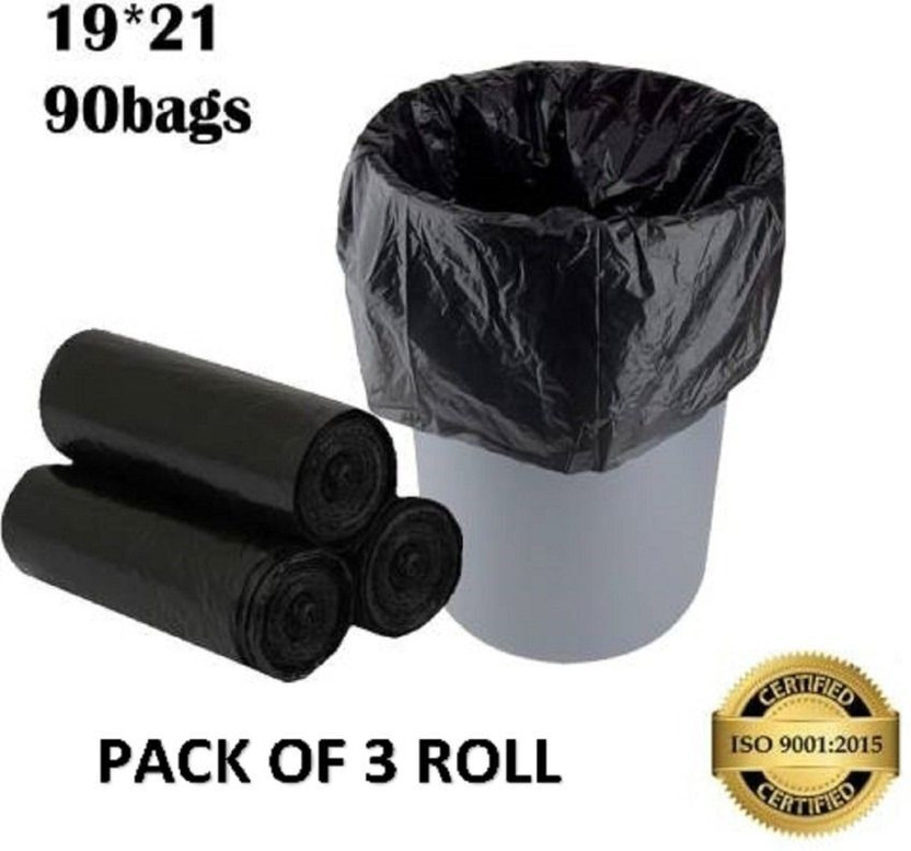 Ankev Garbage Bags Medium 19 x 21 inches For Dry & Wet waste 30 Bags/Roll (Pack of 3) Medium 15 L Garbage Bag  Pack Of 90(90Bag )
