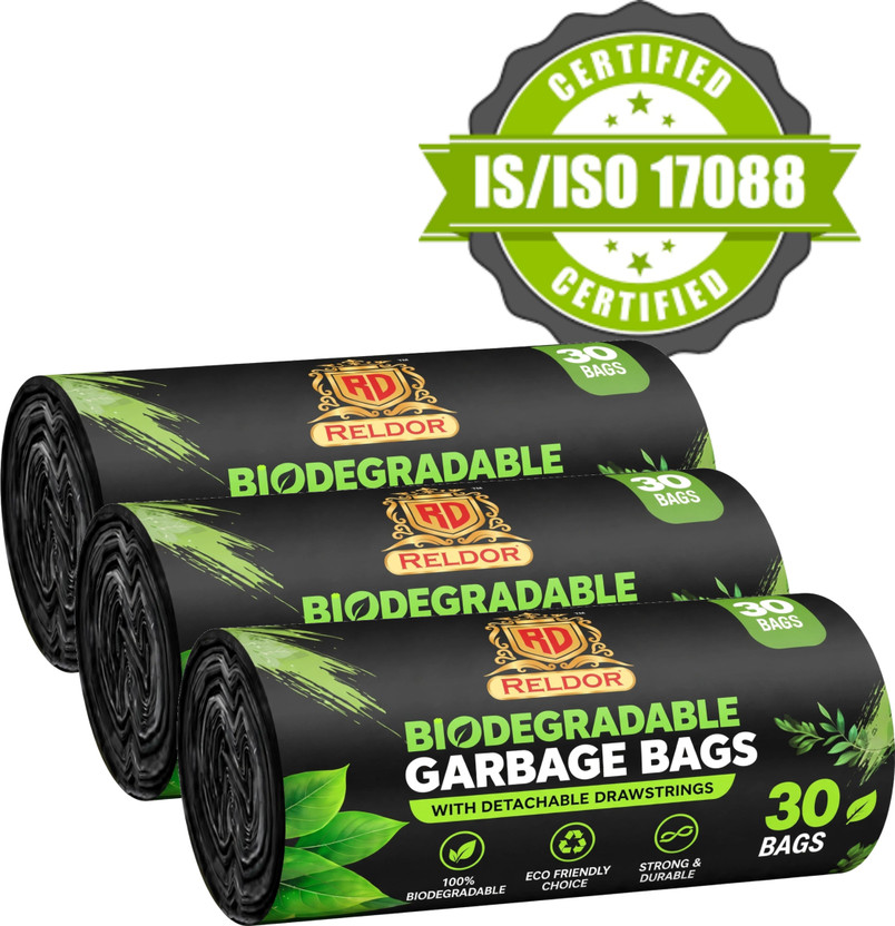 RELDOR RELDOR Biodegradable on Roll 19 x 21 BLACK - 30 Pcs x 3 Medium 15 L Garbage Bag  Pack Of 90(90Bag ) - Flipkart Deal