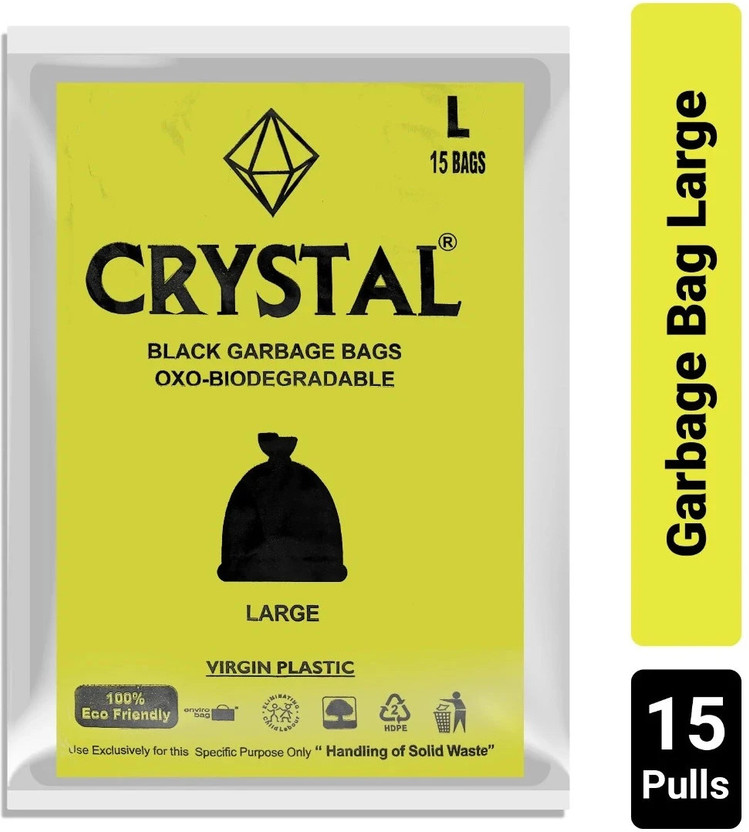 CRYSTAL Oxo-biodegradable Large Garbage Bag  Pack Of 15(15Bag )