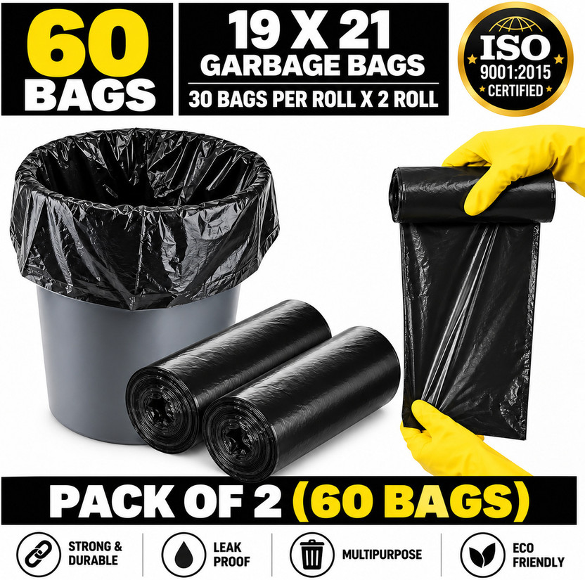 DOSTBin DOSTBin DOST-BIN Black Garbage Bags 19x21 Inch, 15 L, Pack of 2, 60 Bags, Tie Closure Medium 2 L Garbage Bag  Pack Of 60(60Bag ) - Flipkart Deal