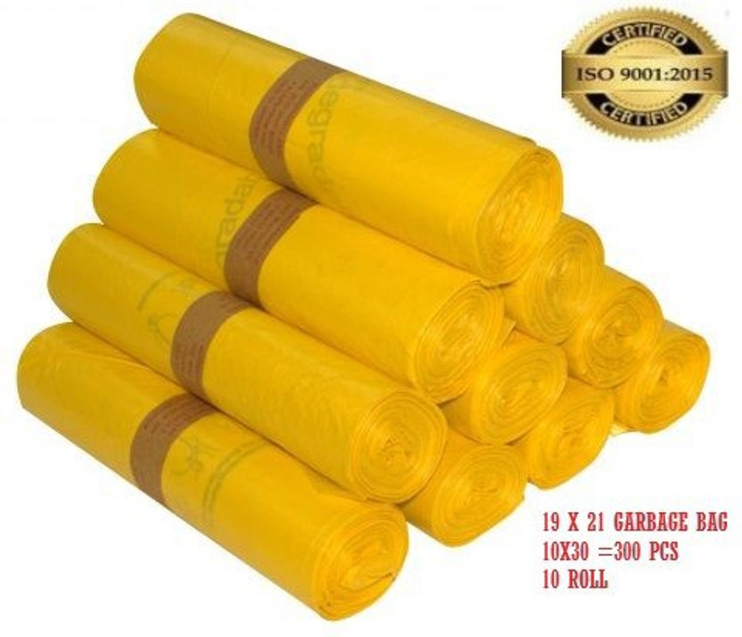 ASCREATION Oxo Biodegradable Yellow Garbage Bag - 19x21 (10X30=300 Pcs)Medium 12 L Medium 12 L Garbage Bag  Pack Of 300(300Bag )