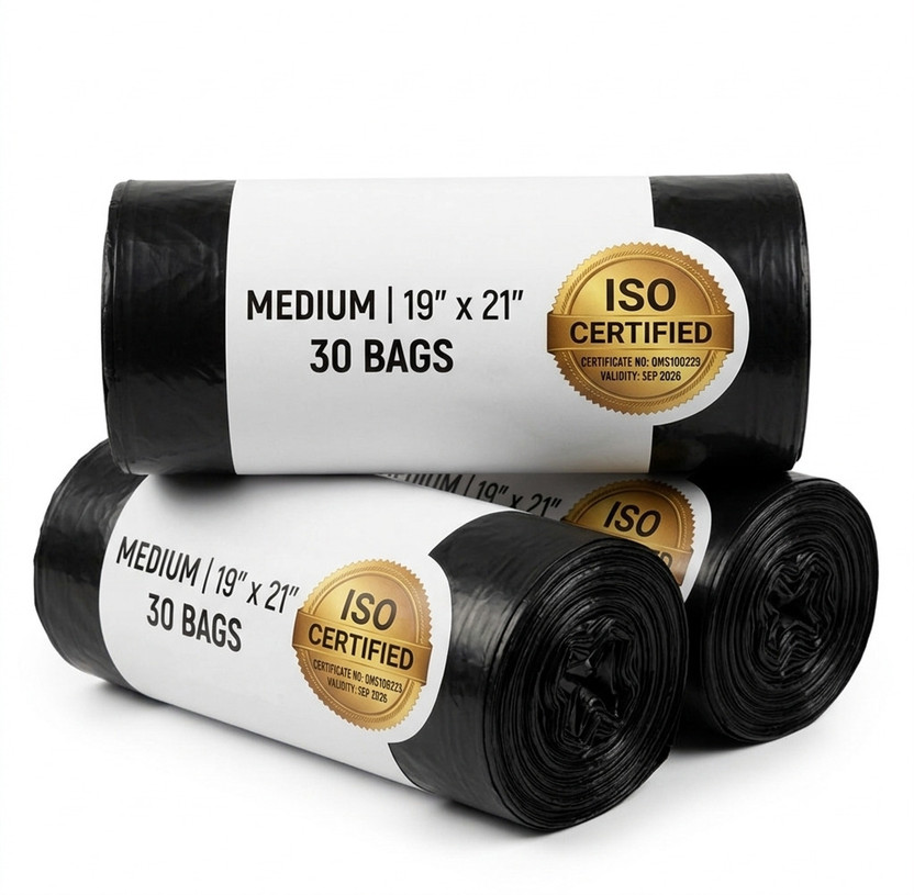 POPDOP Garbage Bags 19 x 21 Medium Size 90 Pic Bags | 30 Pcs x 3 Rolls Medium 15 L Garbage Bag  Pack Of 3(3Bag )
