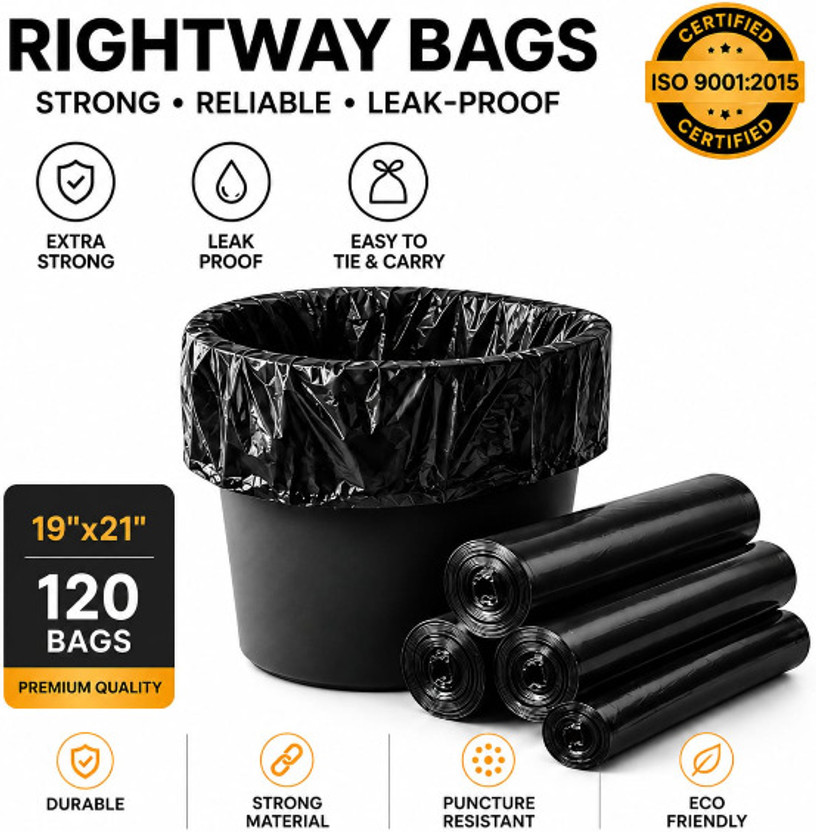 RIGHTWAY Grbag120 Medium 5 L Garbage Bag  Pack Of 120(120Bag )