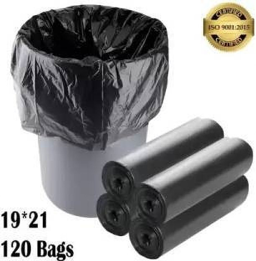 CS Enterprises Biodegradable Garbage Black Bags Size 19 x 21 inch 5 Rolls Small 20 L Garbage Bag  Pack Of 120(120Bag )