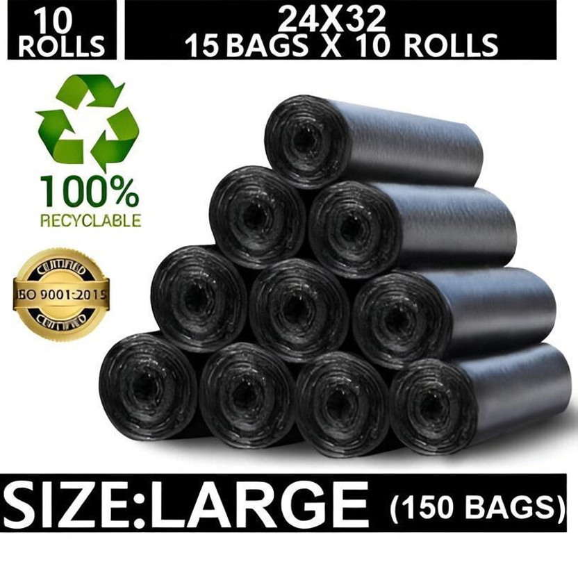 AAYAR AAYAR PREMIUM 24X32 inch Garbage Bag | 15 Bags X 10 Roll Large 10 L Garbage Bag  Pack Of 150(150Bag ) - Flipkart Deal