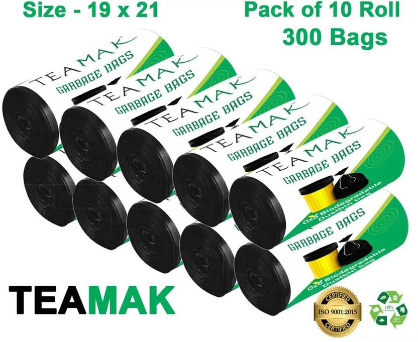 KALP CRAZE Biodegradable Black Garbage Bag - 19x21 ,(10X30=300 Pieces) Medium 12 L Garbage Bag  Pack Of 300(300Bag )