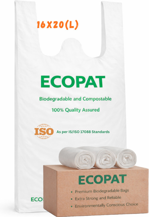 ECOPAT ECOPAT Biodegradable Carry Bags 16X20, 1KG XL 10 L Garbage Bag  Pack Of 50(50Bag ) - Flipkart Deal
