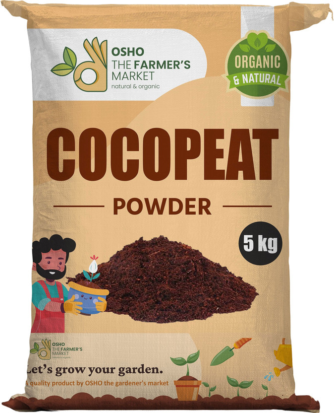 Terrads Coco Peat Powder 5kg for Organic Farming - Natural Garden Mulch(Brown 5 kg)