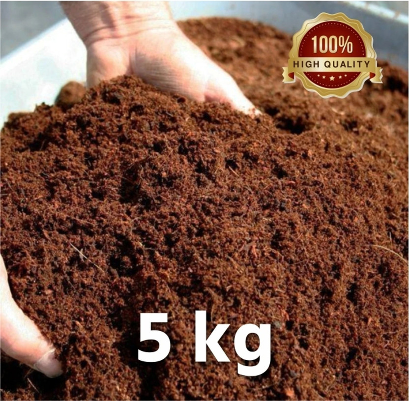 RADHUFEB Cocopeat Powder for Plants High Water Retention Home & Terrace Garden Garden Mulch(BROWN 5 kg)