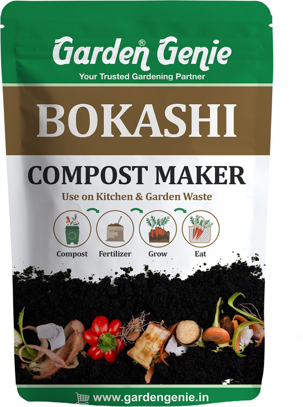 Garden Garden Genie Bokashi Compost Maker Powder, Fast Acting Kitchen Waste Decomposer & Indoor Garden Mulch(Green 0.5 kg) - Flipkart Deal