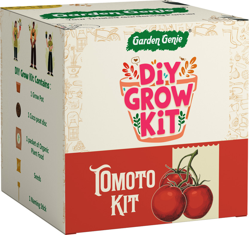 Garden Genie Tomato Seed Starter DIY Grow Kit with Gift Bags, Pack of 1 Garden Mulch(Green 0.225 kg)