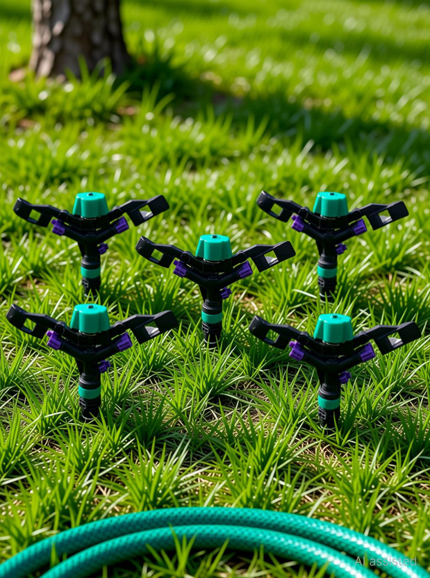 Anshi Garden Automatic Rotating Sprinkler with Nozzle Heavy Duty Irrigation Sprayer 2.5 L Hose-end Sprayer(Pack of 5)
