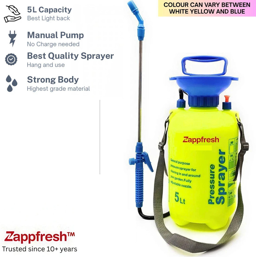 Mai 5L SPRAY MACHINE FOR HOME HAND MANUAL SANITIZER SPRAY MACHINE FOR HOME AND OFFICE DISINFECTANT SPRAY VIRUS PROTECTION SPRAYER AGRICULTURE PUMP GARDEN SPRAYER MACHINE KNAPSACK BACKPACK High Quality Backpack Pressure Sprayer NON-BATTERY Sprayer PUMP Bottle 5 L Hand Held Sprayer(Pack of 1)